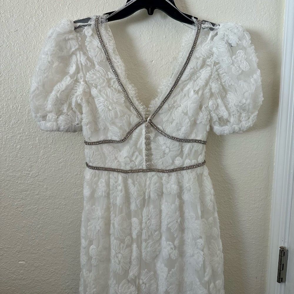 Self-Portrait White Lace Midi Dress - Picture 2 of 11